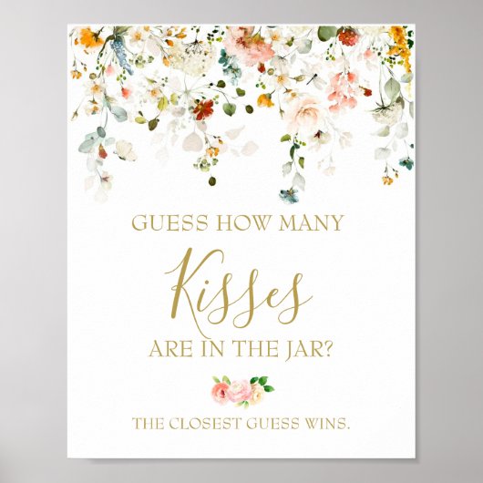 Hoeveel Kisses Vrijgezellenfeest Game Poster (Voorkant)