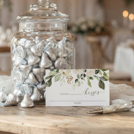 Hoeveel Kisses Vrijgezellenfeest Game raad Kaarten Plaatskaartje