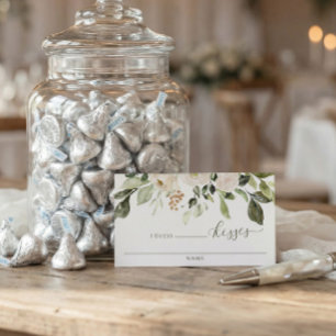 Hoeveel Kisses Vrijgezellenfeest Game raad Kaarten Plaatskaartje