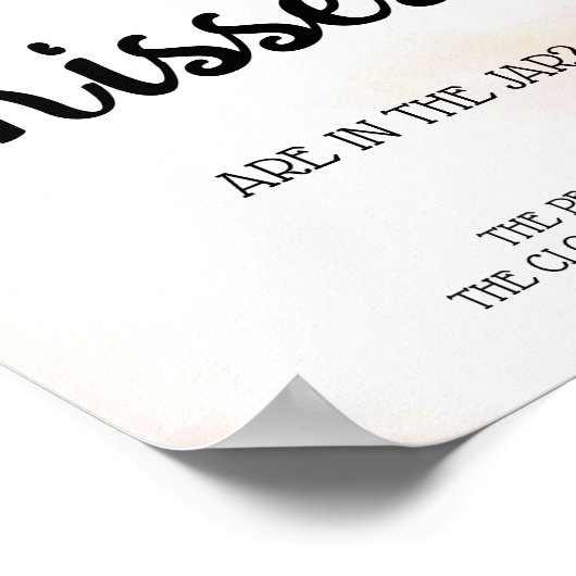 Hoeveel Kisses Vrijgezellenfeest Game Sign Poster (Hoek)