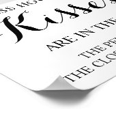 Hoeveel Kisses Vrijgezellenfeest Game Sign Poster (Hoek)