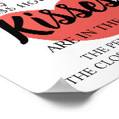 Hoeveel Kisses Vrijgezellenfeest Game Sign Poster (Hoek)