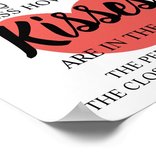 Hoeveel Kisses Vrijgezellenfeest Game Sign Poster (Hoek)