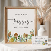 Hoeveel Kisses Vrijgezellenfeest Game Sign Poster