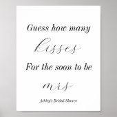 Hoeveel Kisses Vrijgezellenfeest Games Poster (Voorkant)