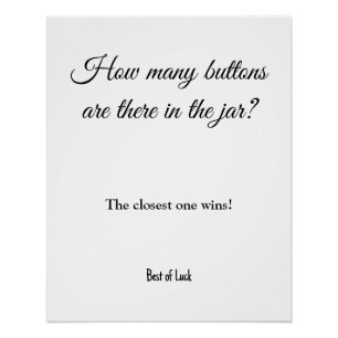 hoeveel knoppen zitten er in de pot baby shower perfect poster