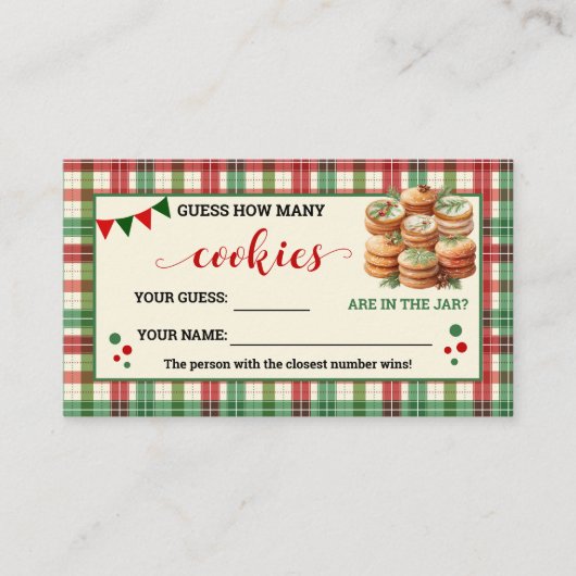 Hoeveel koekjes spel kerst gespeeld Kaart Plaatskaartje (Voorkant)