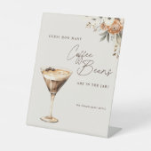 Hoeveel koffiebonen Espresso Martini Douche Reclamebord Met Voetstuk (Voorkant)