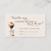 Hoeveel koffiebonen Espresso Martini Douche Spel Informatiekaartje (Voorkant)