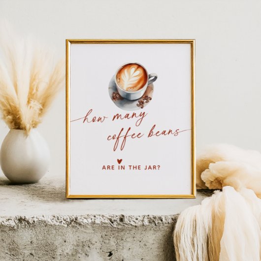 Hoeveel koffiebonen Vrijgezellenfeest spel Poster