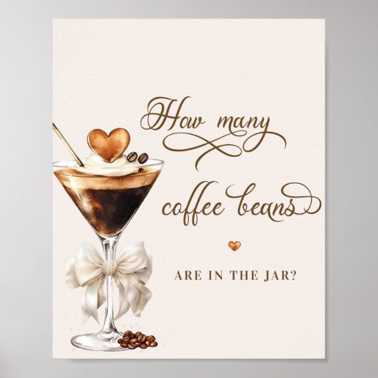 Hoeveel koffiebonen zitten er in de pot poster (Voorkant)