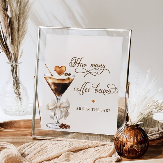 Hoeveel koffiebonen zitten er in de pot poster