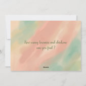 Hoeveel konijnen en kippen ? feestdagenkaart (Achterkant)