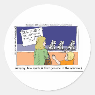 Hoeveel kost die genoomdalmatiër in de etalage? ronde sticker