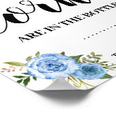 Hoeveel kurken Bruidsfeest Blauwe Bloemen spelbord Poster (Hoek)