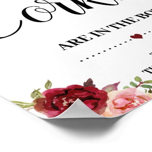 Hoeveel kurken bruidsfeest spel marsala bord poster (Hoek)