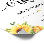 Hoeveel kurken bruidsfeest spel zonnebloemen bord poster (Hoek)