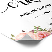 Hoeveel kurken bruidsmeisje roze bloemenspel teken poster (Hoek)