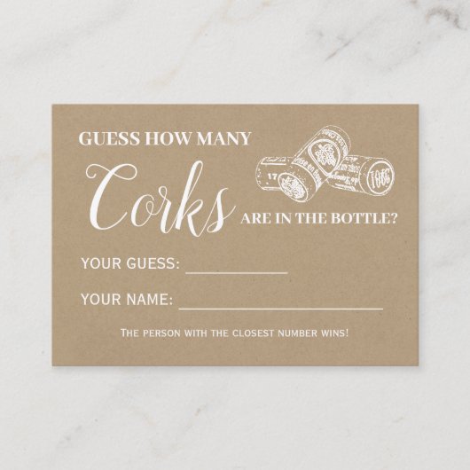 Hoeveel kurken engels spaans douche spel kaart plaatskaartje (Voorkant)