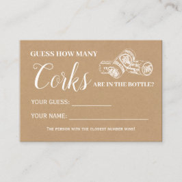 Hoeveel kurken engels spaans douche spel kaart plaatskaartje