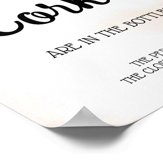 Hoeveel kurken Huwelijks Bruiloft Kerst Borrel Sig Poster (Hoek)