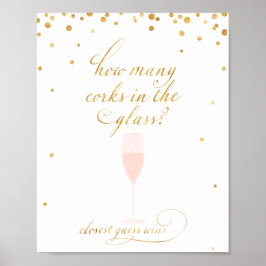 Hoeveel kurken in het glas raadspel poster