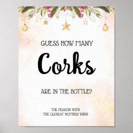 Hoeveel Kurken Kerst Bruiloft Bridal Shower Bord Poster