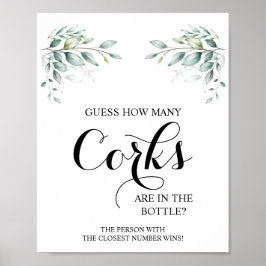 Hoeveel kurken met Eucalyptus Vrijgezellenfeest Poster