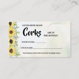 Hoeveel kurken met zonnebloemen Vrijgezellenfeest Plaatskaartje