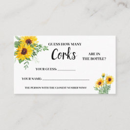 Hoeveel kurken met zonnebloemen Vrijgezellenfeest Plaatskaartje