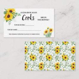 Hoeveel kurken met zonnebloemen Vrijgezellenfeest Plaatskaartje