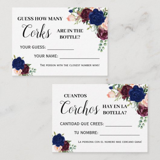 Hoeveel kurken spel engels spaans douche kaart plaatskaartje (Voorkant / Achterkant)