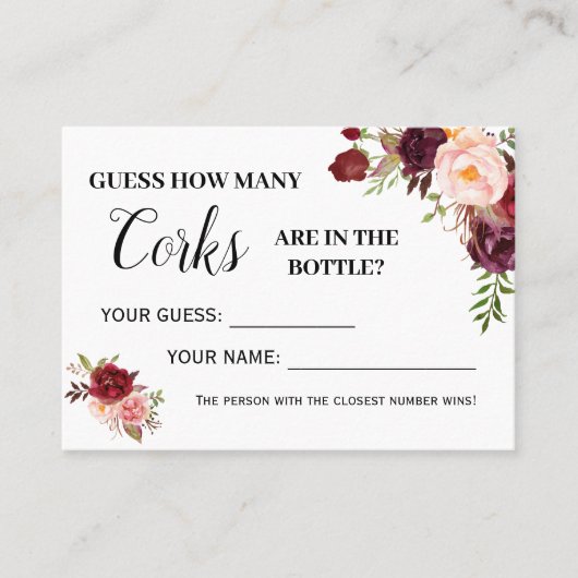 Hoeveel kurken spel engels spaans douche kaart plaatskaartje (Voorkant)