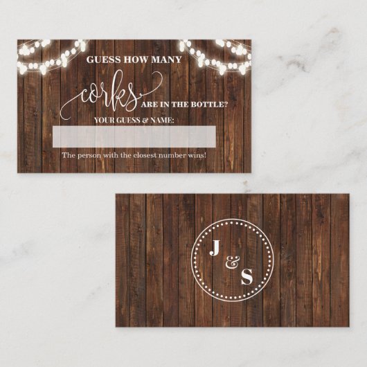 Hoeveel kurken Westerne Vrijgezellenfeest game-kaa Plaatskaartje (Voorkant / Achterkant)