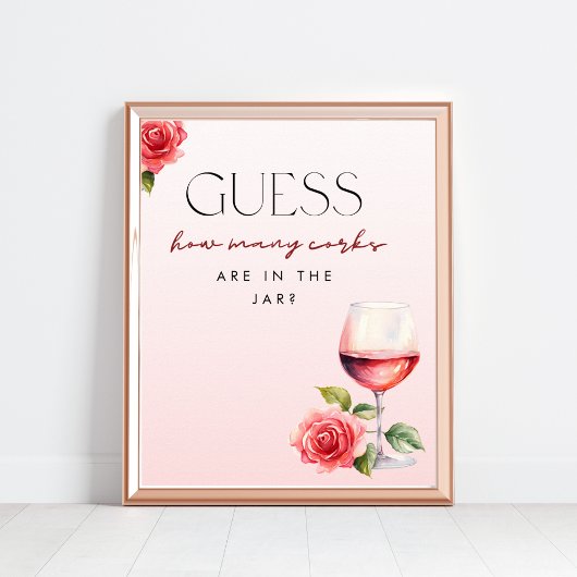 Hoeveel kurken wijn thema douche spel teken poster