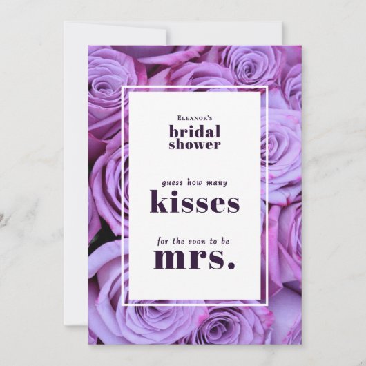 Hoeveel Kusjes Bruids douche spel tafelkaart Kaart (Voorkant)