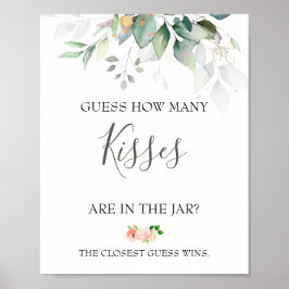 Hoeveel Kusjes Bruidsfeest Spel Poster