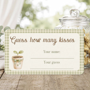 Hoeveel Kusjes Kleine Spruit Baby Shower Informatiekaartje