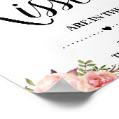 Hoeveel kusjes spelbord bruidsfeest boho chic poster (Hoek)