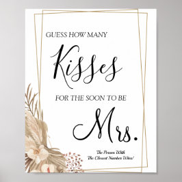 Hoeveel kusjes voor de aanstaande Mrs shower spel Poster