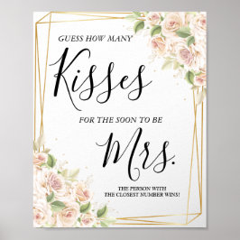 Hoeveel kusjes voor de aanstaande Mrs spel Pos Poster