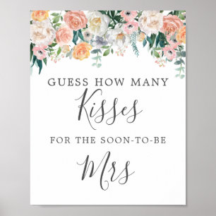 Hoeveel Kusjes voor de Mevrouw Bord voor Bruidsfee Poster
