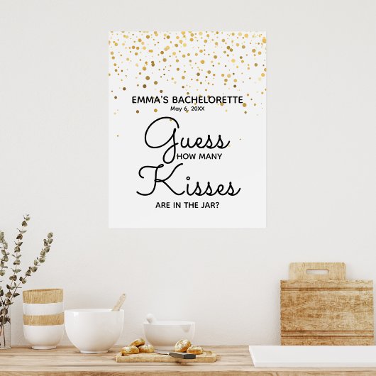 hoeveel kusjes zitten er in de pot douche spel poster (Keuken)