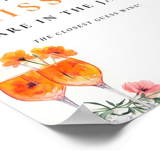 Hoeveel kussen Aperol Spritz Vrijgezellenfeest tek Poster (Hoek)