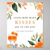 Hoeveel kussen Aperol Spritz Vrijgezellenfeest tek Poster (Voorkant)