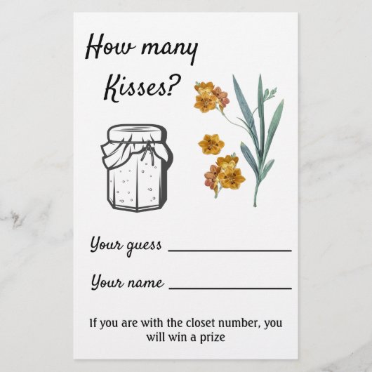 Hoeveel kussen? Bloemen - Game Flyer (Voorkant)