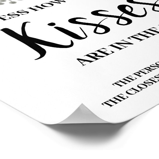 Hoeveel Kussen BlueFlower Bruidsfeest Spel Bord Poster (Hoek)