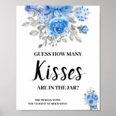 Hoeveel Kussen BlueFlower Bruidsfeest Spel Bord Poster (Voorkant)