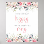 Hoeveel Kussen Blush Bloemen Vrijgezellenfeest Gam Poster (Voorkant)