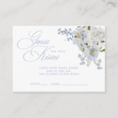 Hoeveel kussen Elegant Blauw Bloemen Vrijgezellenf Informatiekaartje (Voorkant)